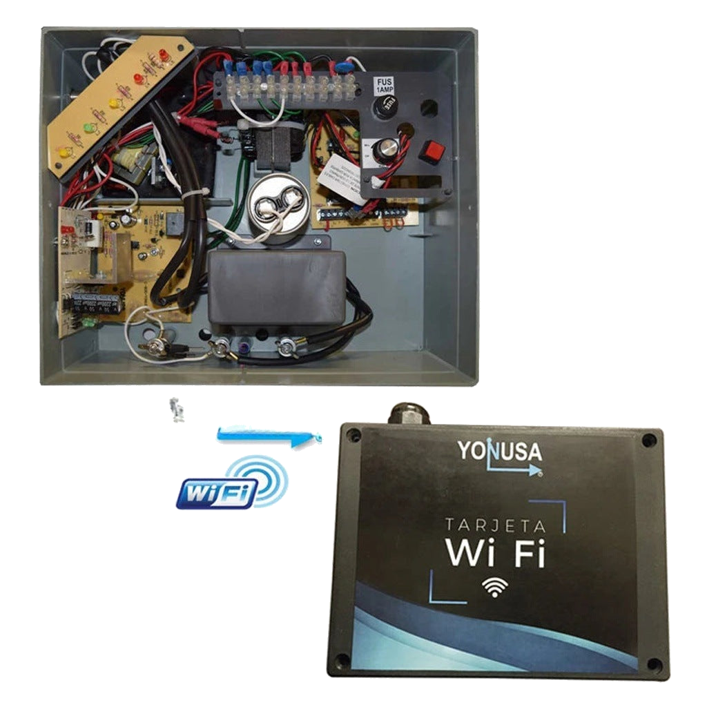 YONUSA EY10000127AFWIFI - PAQUETE DE ENERGIZADOR DE ALTA FRECUENCIA ANTIPLANTAS DE 10000V Y MODULO  WIFI PARA CONTROL DESDE APP