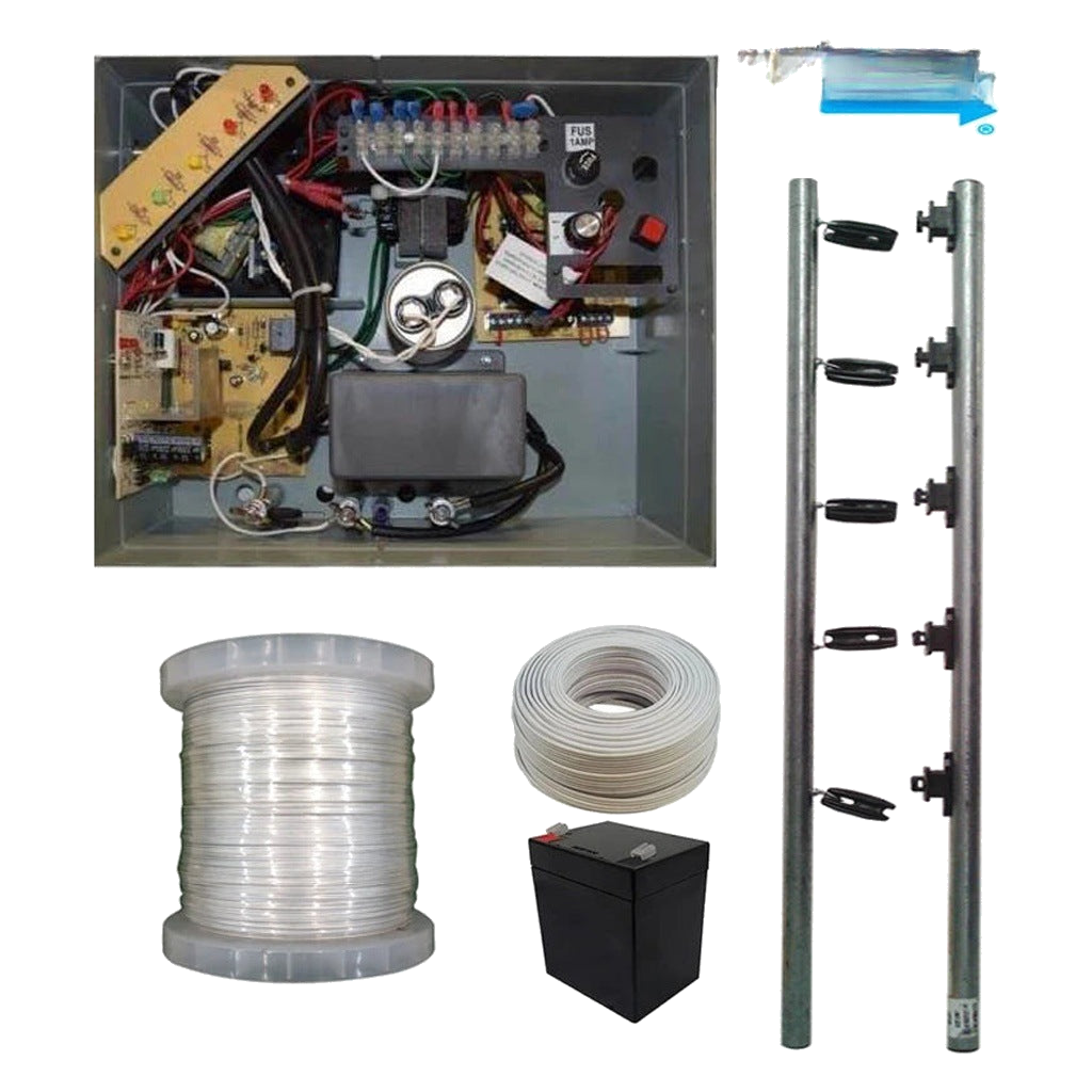 YONUSA PAKEY10000127AF - PAQUETE DE ENERGIZADOR DE ALTA FRECUENCIA ANTIPLANTAS 10 000V / POSTES DE PASO / POSTES ESQUINA / BOBINA DE ALAMBRE / CABLE BUJIA / BATERIA