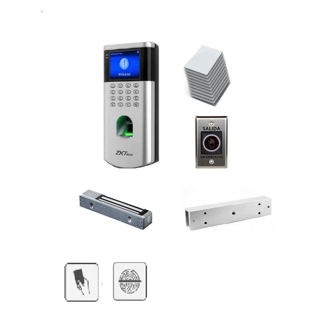 ZKTECO LF10KIT - KIT DE CONTROL DE ACCESO PARA UNA PUERTA / CONTROLA HASTA 1500 USUARIOS / INCLUYE ELECTRO-IMÁN / BOTÓN DE SALIDA / MONTAJE TIPO U PARA PUERTA DE METAL O MADERA / 10 TARJETAS RFID 125 KHZ/ SOFTWARE LIBRE ZKACCESS 3.5