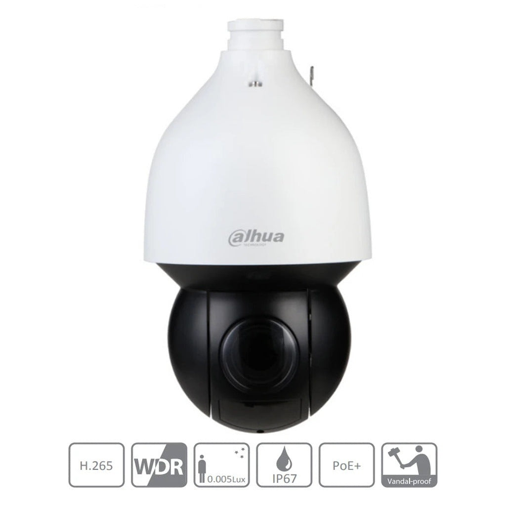 DAHUA SD5A432XA-HNR- CÁMARA IP PTZ DE 4 MEGAPIXELES/ 32X DE ZOOM/ WIZSENSE/ IR DE 150 MTS/ AUTO TRACKING/ PROTECCIÓN PERIMETRAL/ SMD PLUS/ DETECCIÓN DE ROSTROS/ CAPTURA DE HUMANOS Y VEHÍCULOS/ WDR REAL/ IP67/ IK10/ E&S DE ALARMA Y AUDIO/ #PROYECTOS