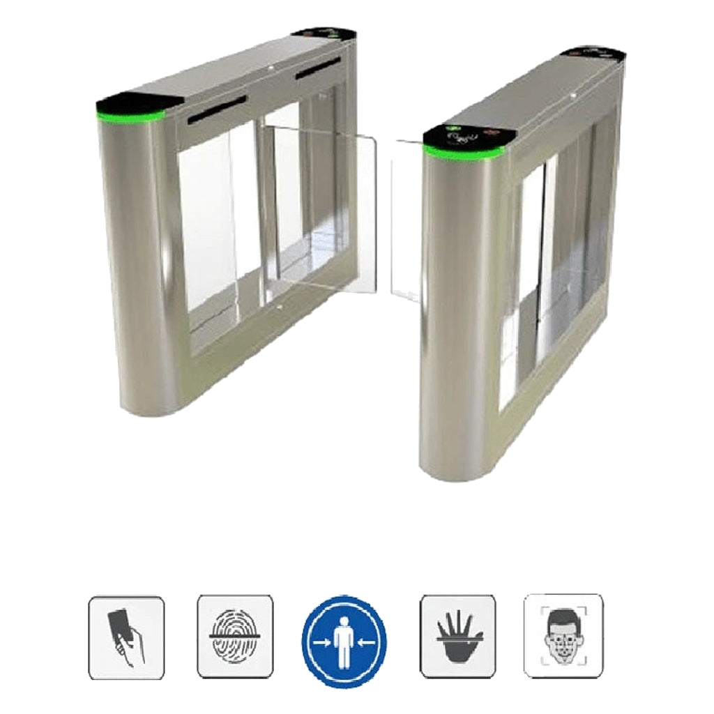 ZKTECO SBTL300 - TORNIQUETE ABATIBLE / UN CARRIL BIDIRECCIONAL / ACERO INOXIDABLE Y ALETAS DE ACRÍLICO / SIN ACCESORIOS / COMPATIBLE CON MULTIBIOMETRICOS DE ROSTRO, PALMA Y HUELLA/TARJETA / AGREGA SBTL320 PARA CARRILES ADICIONALES / #NUEVOZK