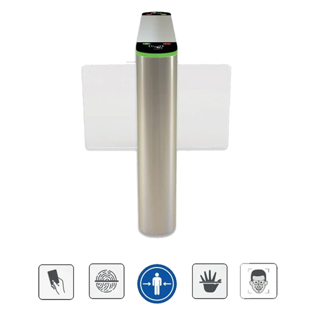 ZKTECO SBTL320 - TORNIQUETE ABATIBLE / ACERO INOXIDABLE Y ALETAS DE ACRÍLICO / SIN ACCESORIOS / COMPATIBLE CON MULTI-BIOMÉTRICOS DE ROSTRO, PALMA Y HUELLA/TARJETA / USA SBTL300 COMO LATERALES DE CARRIL / #NUEVOZK