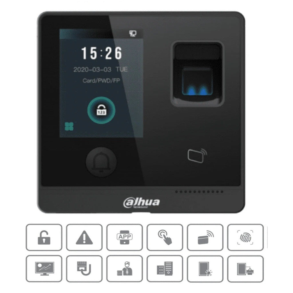 DAHUA ASI1212F-D - CONTROL DE ACCESO STANDALONE/ CONEXIÓN REMOTA P2P SMARTPSS / USO INTERIOR / 3000 HUELLAS/ 30,000 TARJETAS ID/ #LONUEVO