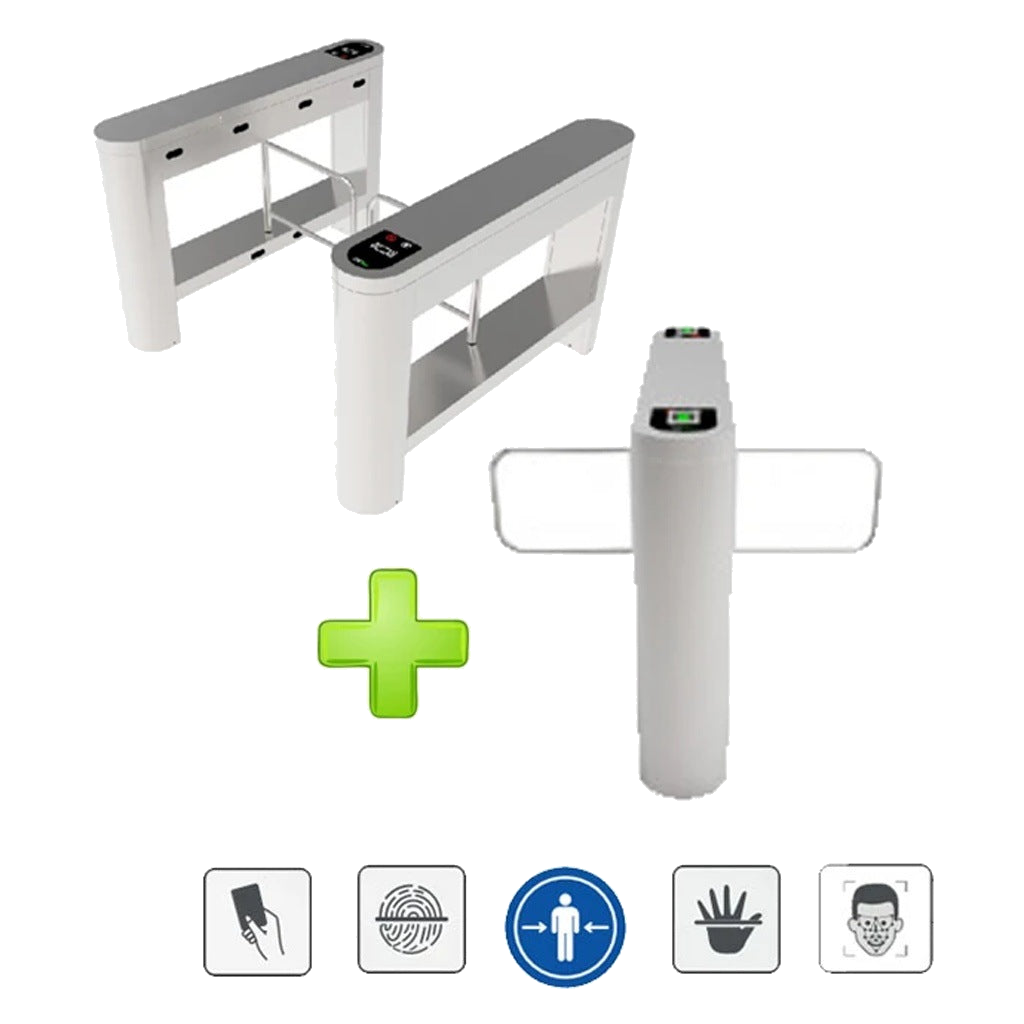 ZKTECO PROENTRANCE SB03FPACK - SWING BARRIER DE ACERO INOXIDABLE / 3 CARRILES / ALTO FLUJO / INCLUYE LECTORES DE HUELLA/TARJETA MODELO FR1500 Y UN PANEL DE CONTROL DE ACCESO PROFESIONAL INBIO260PRO/ REQUIERE LICENCIA ZKT068008 O ZKT0680031 / #ZKPEATONAL