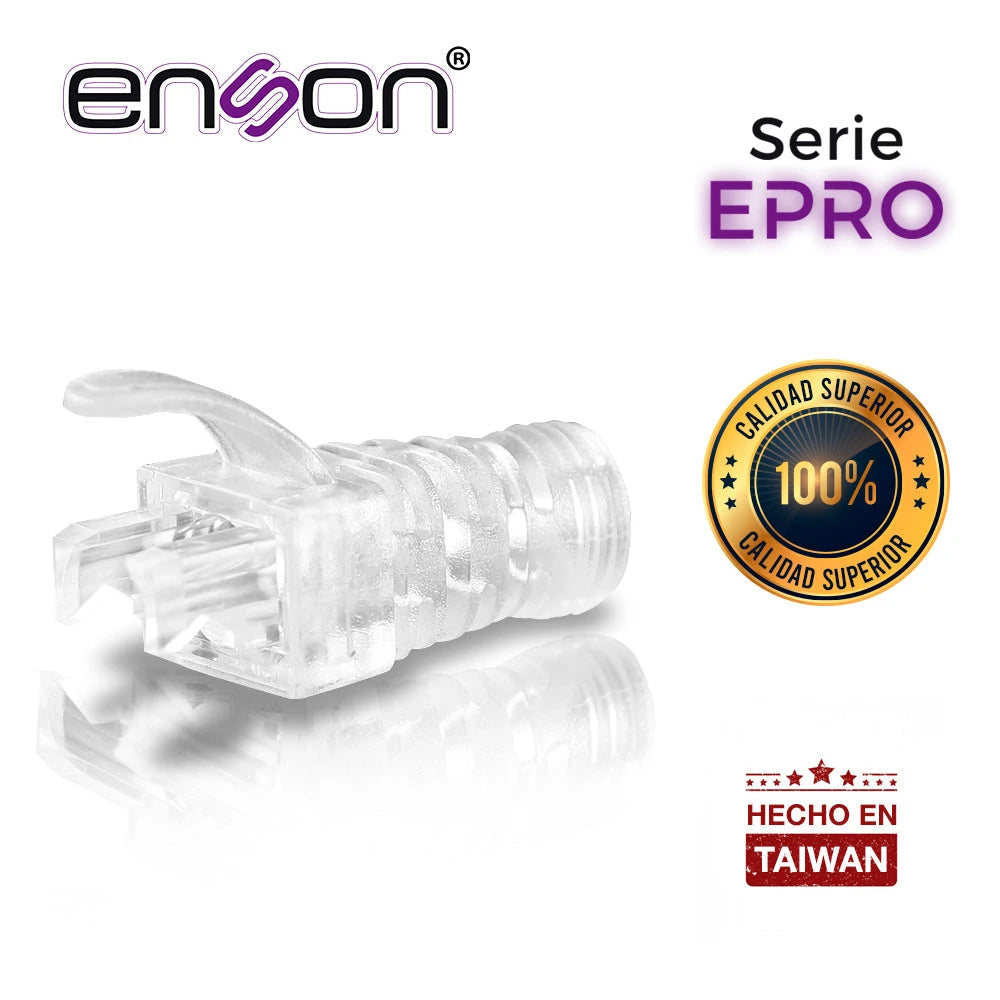 BOTA PARA CABLE UTP ENSON EPRO-BOOT-CL TRANSPARENTE IDEAL PARA EL TERMINADO Y CUIDADO DEL REMATADO, COMPATIBLE CON CAT5E/6/6A Y CON PLUGS ENSON EPRO-PLUG-Canalizacion-ENSON-Bsai Seguridad & Controles