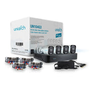 KIT UNIARCH 4X4 CALIDAD 1080P 2MP ANALOGO BULLET EXTERIOR UN104G3 TECNOLOGIA COLORHUNTER VIDEO A COLOR 24/7 INCLUYE 4 CAMARAS 2MP BULLET EXTERIORES LENTE 2.8MM 1 XVR, 4 CABLES PREPONCHADOS DE 18M, 1 DISTRIBUIDOR DE ENERGIA Y FUENTE DE PODER-Kits de Videovigilancia-UNIARCH BY UNV-Bsai Seguridad & Controles