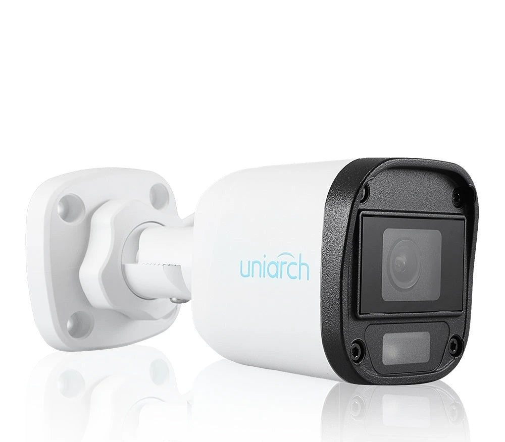 CAMARA ANALOGICA BULLET INTERIOR / EXTERIOR AHD/TVI/CVI/CVBS UNIARCH UAC-B115-F28-W / 5MP / LENTE FIJO 2.8MM / 12VDC / IP67 / 20M IR / DWDR / PLASTICA / TECNOLOGIA COLORHUNTER VIDEO A COLOR 24/7-C&aacute;maras HD-UNIARCH BY UNV-Bsai Seguridad & Controles