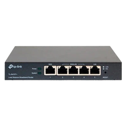 ROUTER BALANCEADOR DE CARGA / TP-LINK TL-R470T / 1 PUERTO WAN RJ45 / 1 PUERTO LAN RJ45 / 3 PUERTOS WAN/LAN RJ45 / VELOCIDAD 10/100 MBPS / PARA ESCRITORIO. [TL-R470T+]
