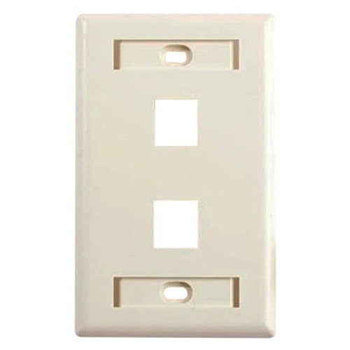 PLACA DE PARED (FACEPLATE) BELDEN 2 PUERTO COMPATIBLE CON JACKS ESTILO KEYCONNECT UNIVERSAL CAT6A CAT6 CAT5E CONECTORES DE FIBRA ÓPTICA Y COAXIALES COLOR ALMENDRA USO INTERIOR MATERIAL PLÁSTICO UL94V INCLUYE TORNILLO 6-32 ETIQUETA DE CARTON [AX103923]