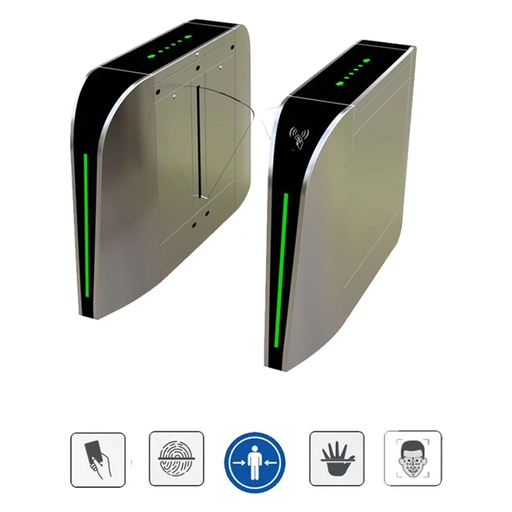 TORNIQUETE DE BARRERA FLAP / UN SOLO CARRIL / 30 PERSONAS POR MINUTO / APERTURA 1 S / ACERO INOXIDABLE / INDICADORES LED / ALARMA POR ACCESO DENEGADO [FBL300]