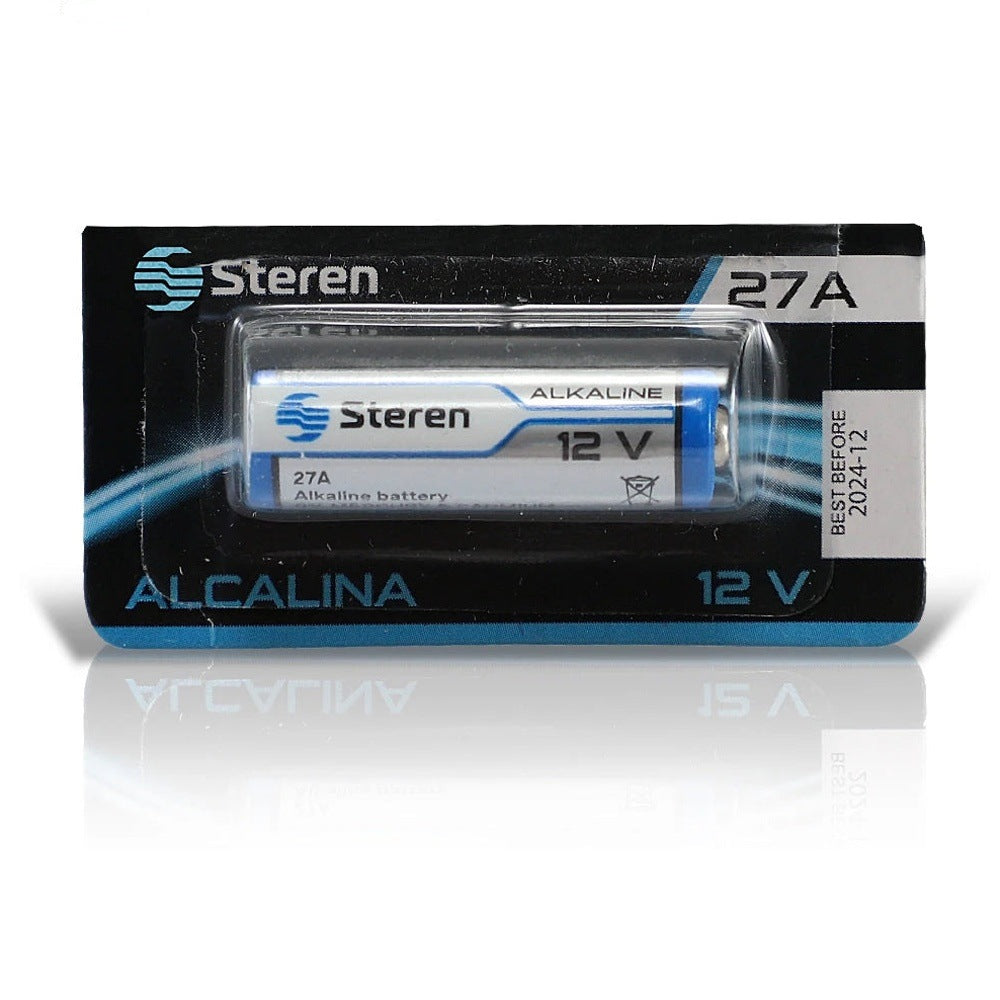 BATERIA ALCALINA STEREN TIPO CILINDRO 12 VOLTS 20MAH - COMPATIBLE CON MAGNETO SONOFF Y OTROS DISPOSITIVOS SIMILARES [BAT-27A]