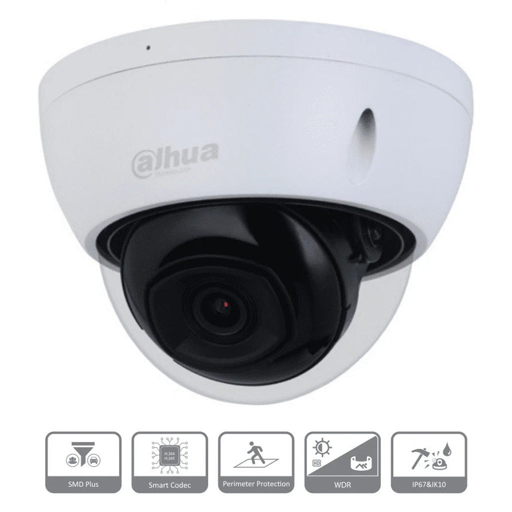 DAHUA IPC-HDBW2541E-S - CAMARA IP DOMO ANTIVANDALICA DE 5 MEGAPIXELES/ WIZSENSE/ 111 GRADOS DE APERTURA/ IR DE 30 METROS/ SMD PLUS/ MICROFONO INTEGRADO/ POE/ RANURA PARA MICROSD/ IP67/ IK10/ WDR REAL DE 120 DB/ H.265+/ #LONUEVO [DHT0030105]