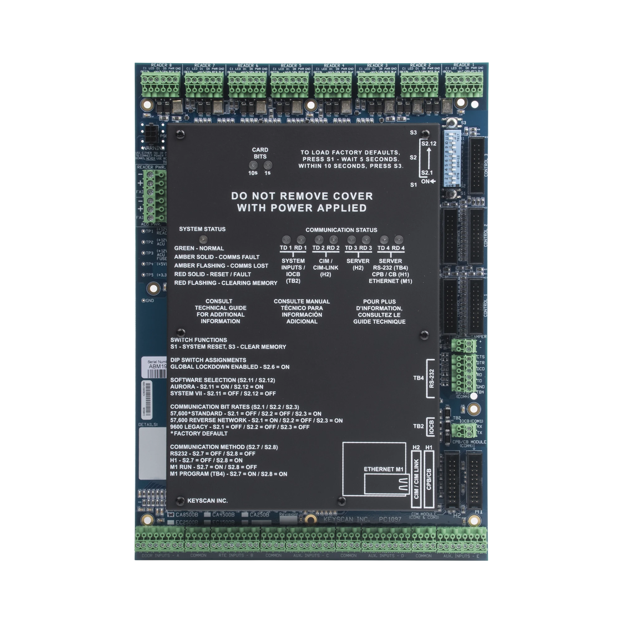 TARJETA PRINCIPAL DEL CONTROLADOR CA8500/ 8 LECTORAS-Paneles de Control de Acceso-KEYSCAN-DORMAKABA-Bsai Seguridad & Controles
