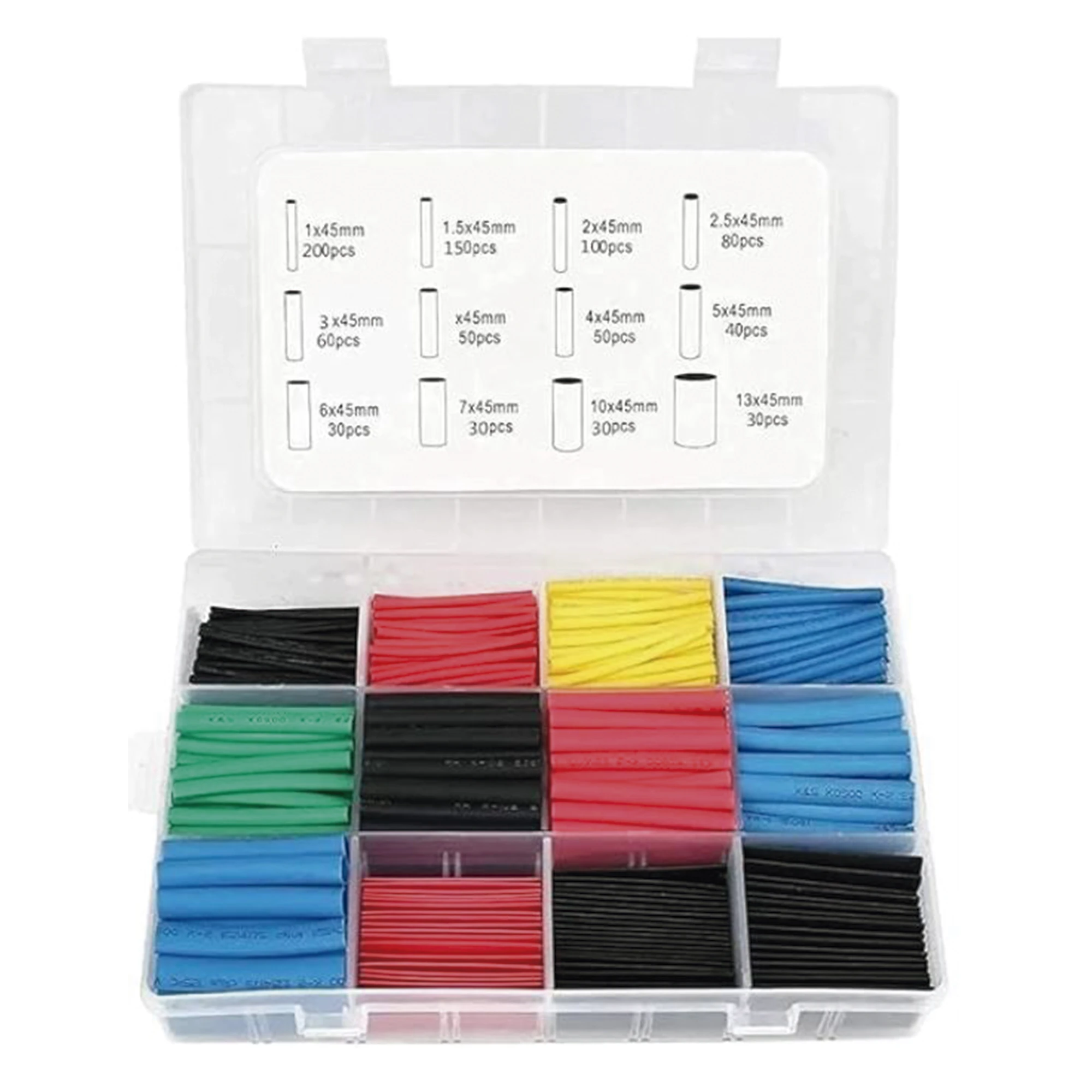 850 TUBOS TERMOENCOGIBLES (TERMOFIT) 2:1, DE 12 DIFERENTES MEDIDAS-Herramientas-PRECISION-PST-C04-002-Bsai Seguridad & Controles