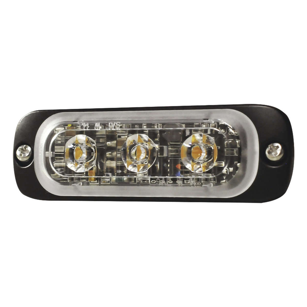 LUZ AUXILIAR LED / 3 LEDS ÁMBAR / MULTIVOLTAJE 12~24 VCD / 12 PATRONES DE DESTELLO / IPX8 / SAE J595 CLASE 1 [SP3A]