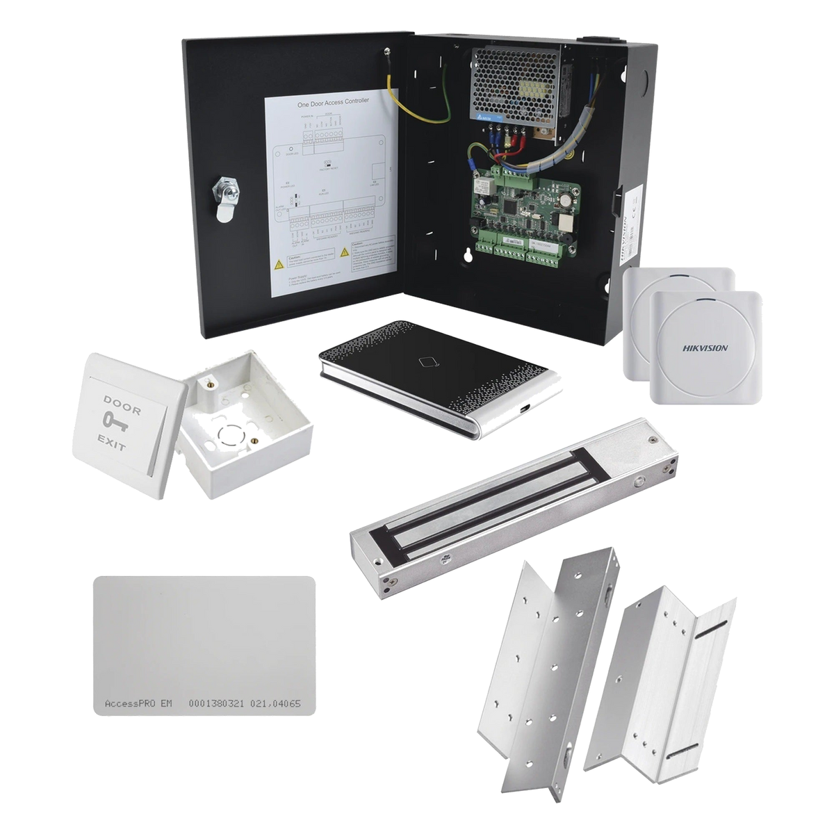 KIT DE CONTROL DE ACCESO / 10,000 TARJETAS / 50,000 EVENTOS / TCP-IP / WIEGAND / GABINETE METÁLICO / 12 VCC / 0.94 X 0.78 X 0.23 PIES