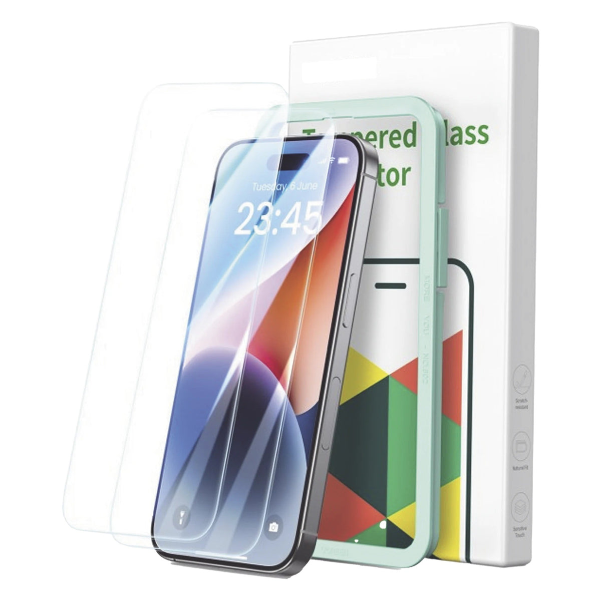 PROTECTOR DE PANTALLA UGREEN HD CON MARCO DE INSTALACIÓN PARA IPHONE 15/16 (PAQUETE DE 2)