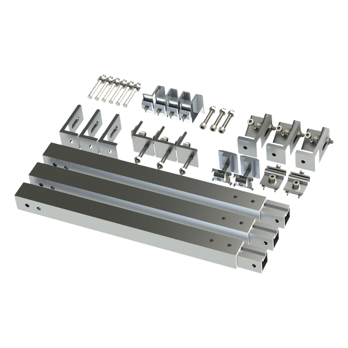 CAJA DE ACCESORIOS DE ALUMINIO ANODIZADO / MONTAJE TECHO / ARREGLO 1X2 / INCLINACIÓN 20-45° / RESISTENCIA VIENTO 136 KM/H [EPLAMO011X2]