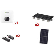 KIT SOLAR DE INTERCONEXIÓN / 5 KW 220 VCA / 8 PANELES DE 645 W / INVERSOR HÍBRIDO / MONTAJE ESTRUCTURAL INCLUIDO