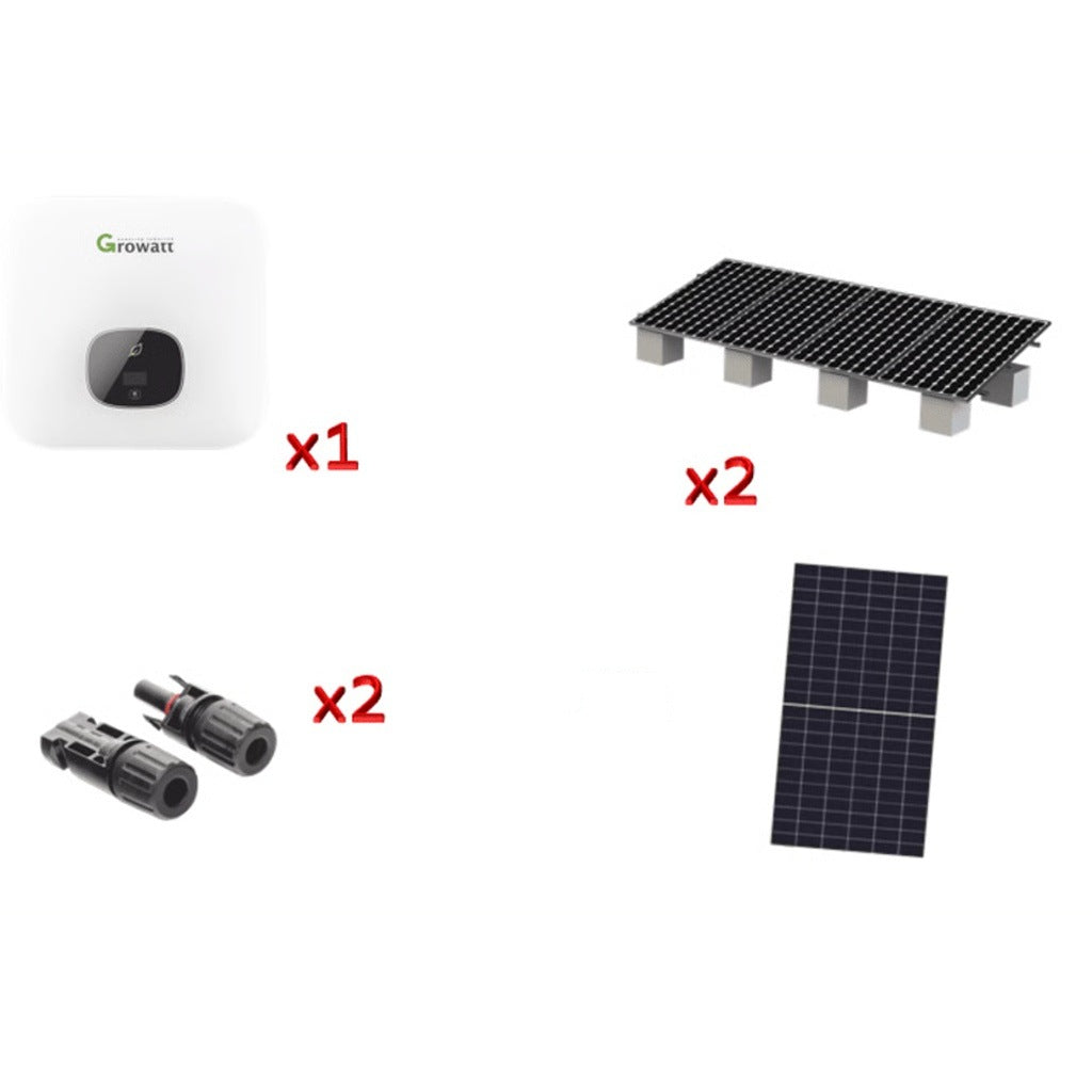 KIT SOLAR DE INTERCONEXIÓN / 5 KW 220 VCA / 8 PANELES DE 645 W / INVERSOR HÍBRIDO / MONTAJE ESTRUCTURAL INCLUIDO