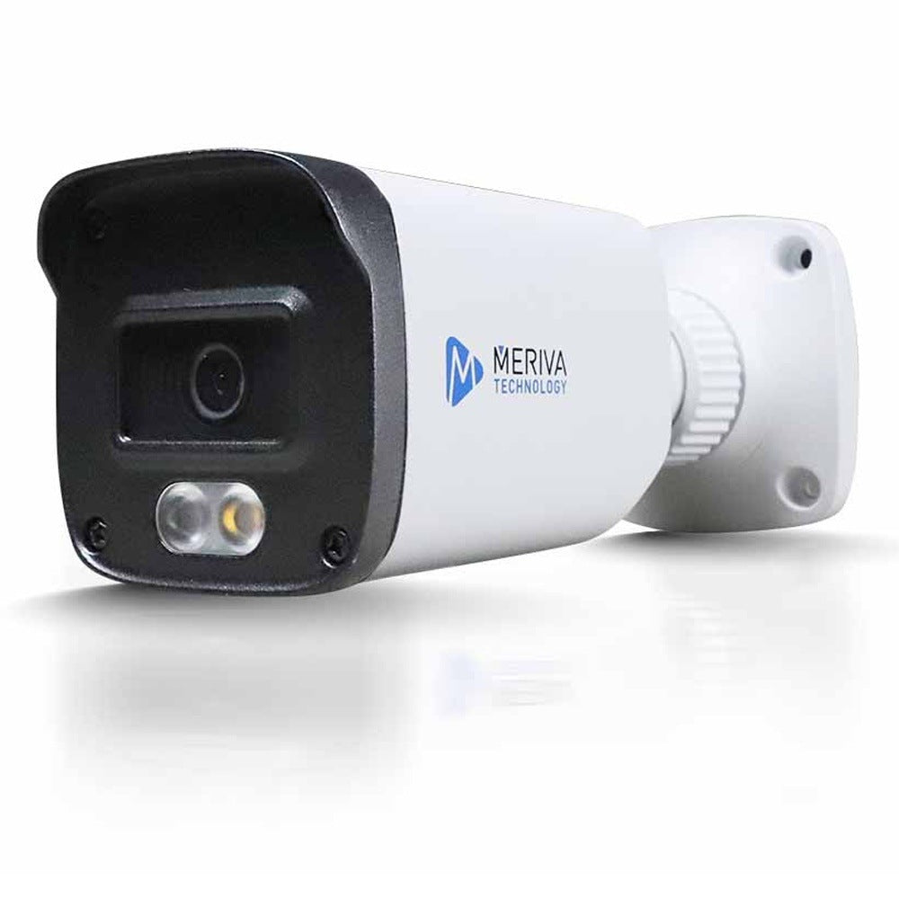 CAMARA HD BULLET MERIVA TECHNOLOGY MDL-5202A / 5MP / AHD/TVI/CVI / 2.8MM / ILUMINACION DUAL (20 - 30M IR / 20M LUZ CALIDA) / IP67 / METALICA / 12 VCD / MICROFONO INTEGRADO / COC / AUDIO POR COAXIAL O UTP (SOLO POR TVI) /  IMAGEN A COLOR 24/7 / NO COMPA...