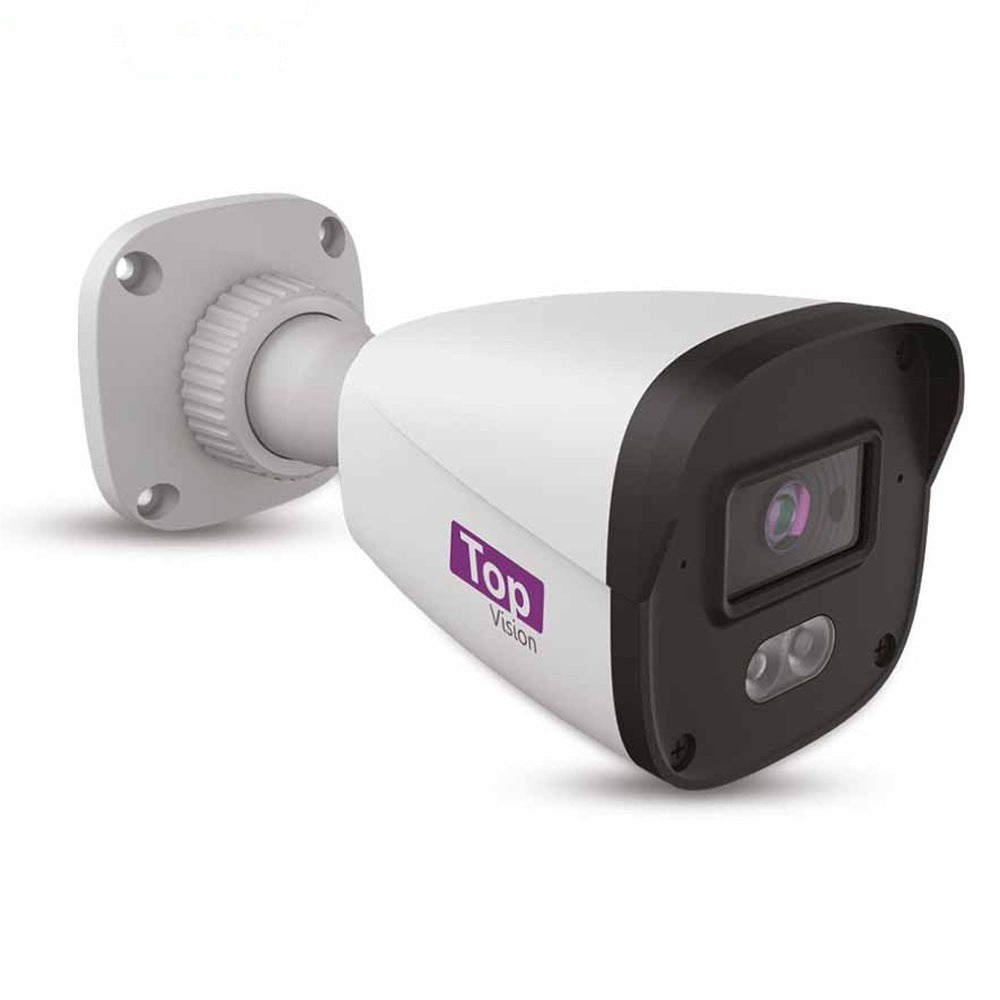 CAMARA HD BULLET TOPVISION TBDL500A / 5MP / AHD/TVI/CVI/SD / 2.8MM / 30M IR - 20M LUZ CALIDA LUZ DUAL / MICROFONO INTEGRADO / IP67 / COC / CARCASA METAL - PLASTICA / 12VCD / IMAGEN A COLOR 24X7 AUDIO POR COAXIAL O UTP