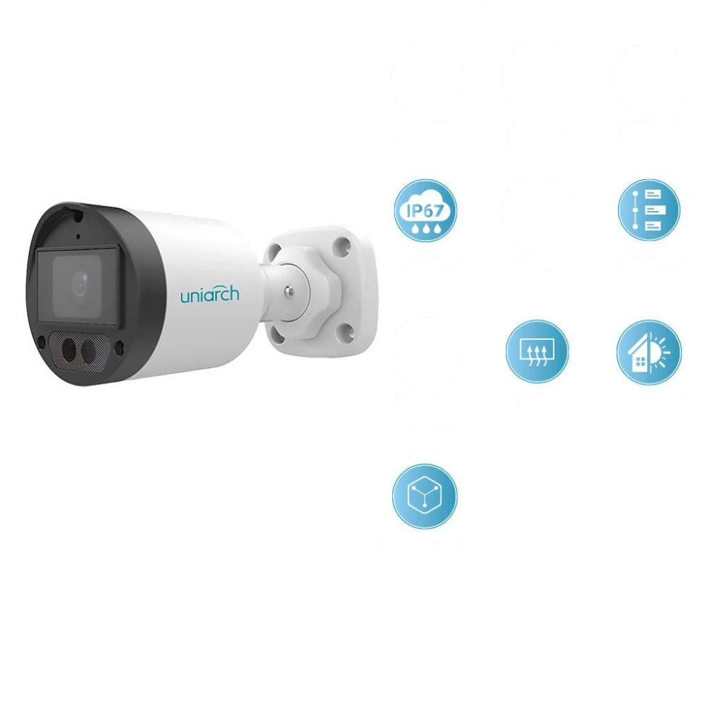 CAMARA ANALOGICA LIGHTHUNTER BULLET UNIARCH UAC-B122-AF28LM / UAC-B122-AF28LM-H / 2MP / AHD/TVI/CVI/CVBS / LENTE FIJO 2.8MM / 12VCD / IP67 / IR 20M / DWDR / MENU OSD / MICROFONO INTEGRADO / DEFOG / INTERIOR / EXTERIOR / METAL PLASTICA