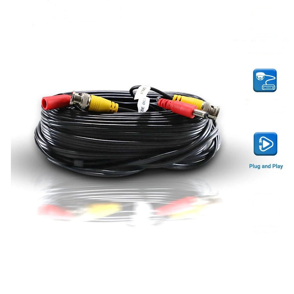 CABLE DE VIDEO HD ARMADO MERIVA 20MTS NEGRO CON CONECTORES DE VIDEO BNC Y CORRIENTE OPTIMIZADO PARA AHD/HDTVI/HDCVI Y AUDIO POR COAXIAL [MVA-HDCB20]