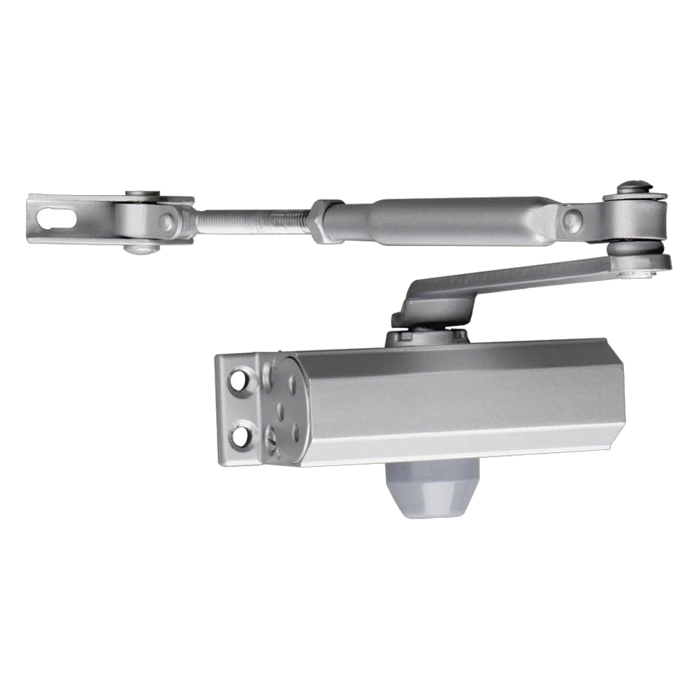 BRAZO CIERRAPUERTAS 45KG SECO-LARM FABRICADO DE ALUMINIO ANODIZADO CON VELOCIDAD DE BARRIDO Y CIERRE AJUSTABLES USO INTERIOR COMPATIBLE CON PUERTAS DE MADERA O METAL DE HASTA 45KG [SD-C121-S1]