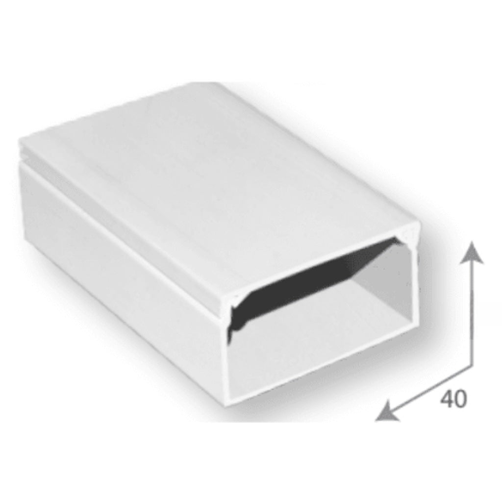 SBE TECH SBE-2440 - CANALETA PLÁSTICA / PVC / UNA VÍA / ALTO 2.4 CM, ANCHO 4 CM, LARGO 2 METROS [SBT1630025]