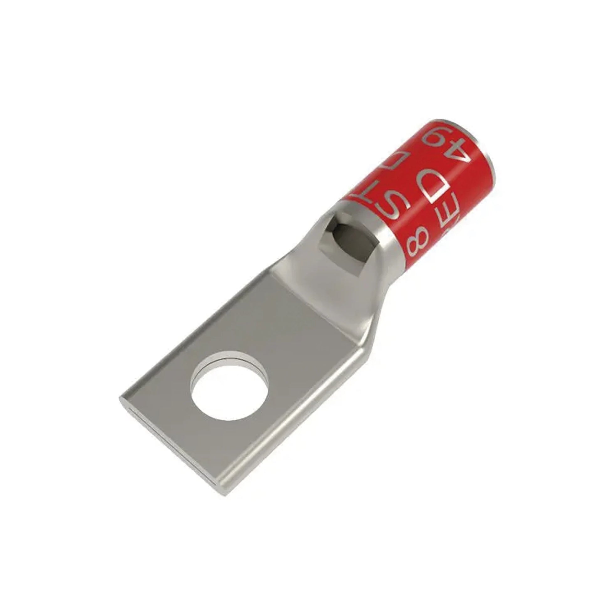 ZAPATA TERMINAL DE COMPRESIÓN BURNDY CAÑÓN CORTO PARA TORNILLO DE 3/8" Y CALIBRE 8 AWG.-Baterías y Cargadores-HUBBELL BURNDY-Bsai Seguridad & Controles