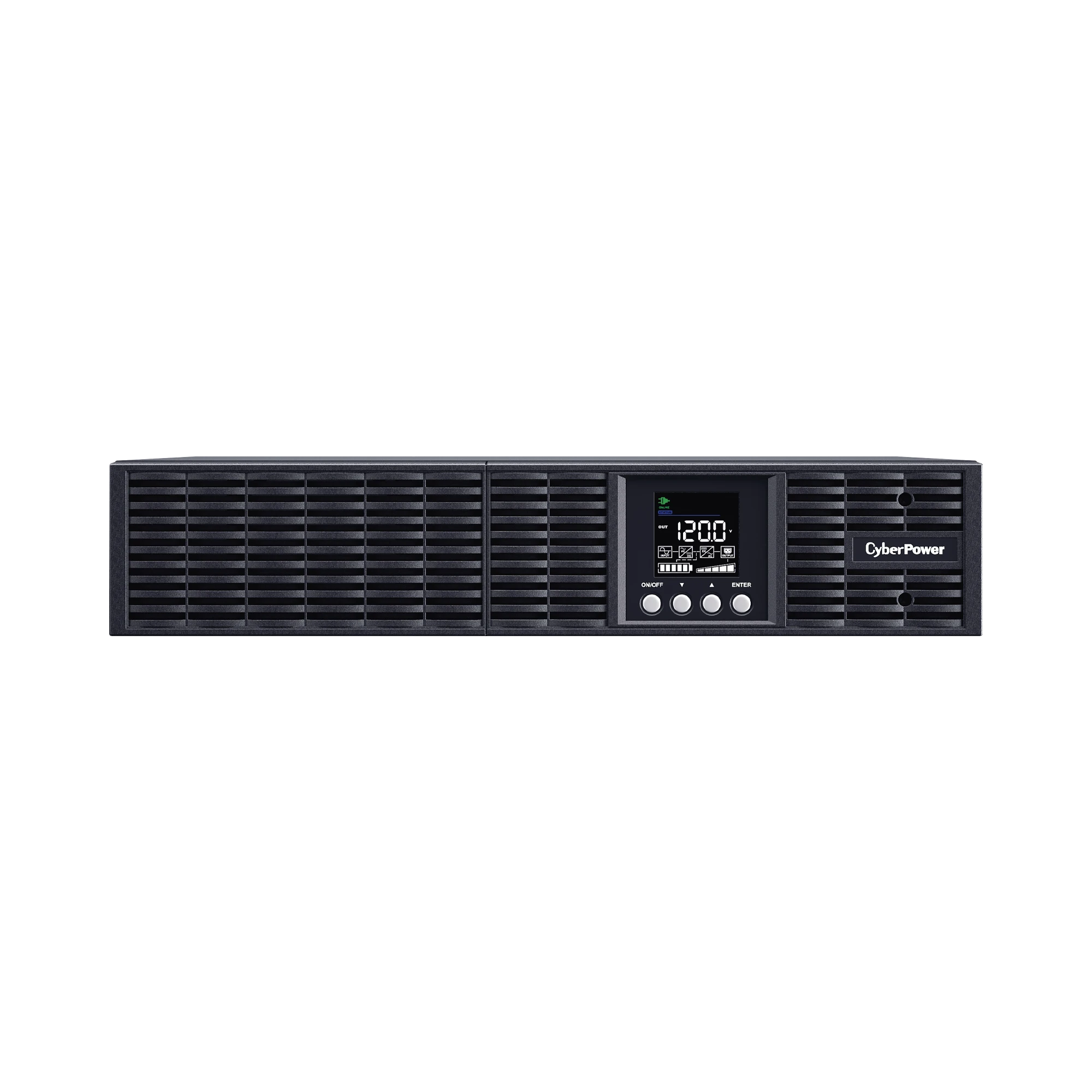UPS SMART APP ONLINE S DE 1000 VA/900 W, ONLINE DOBLE CONVERSIÓN, ENTRADA 120 VCA NEMA 5-15P, ONDA SENOIDAL PURA, RACK O TORRE DE 2 UR, CON 8 TOMAS NEMA 5-15R-Energía-CYBERPOWER-Bsai Seguridad & Controles