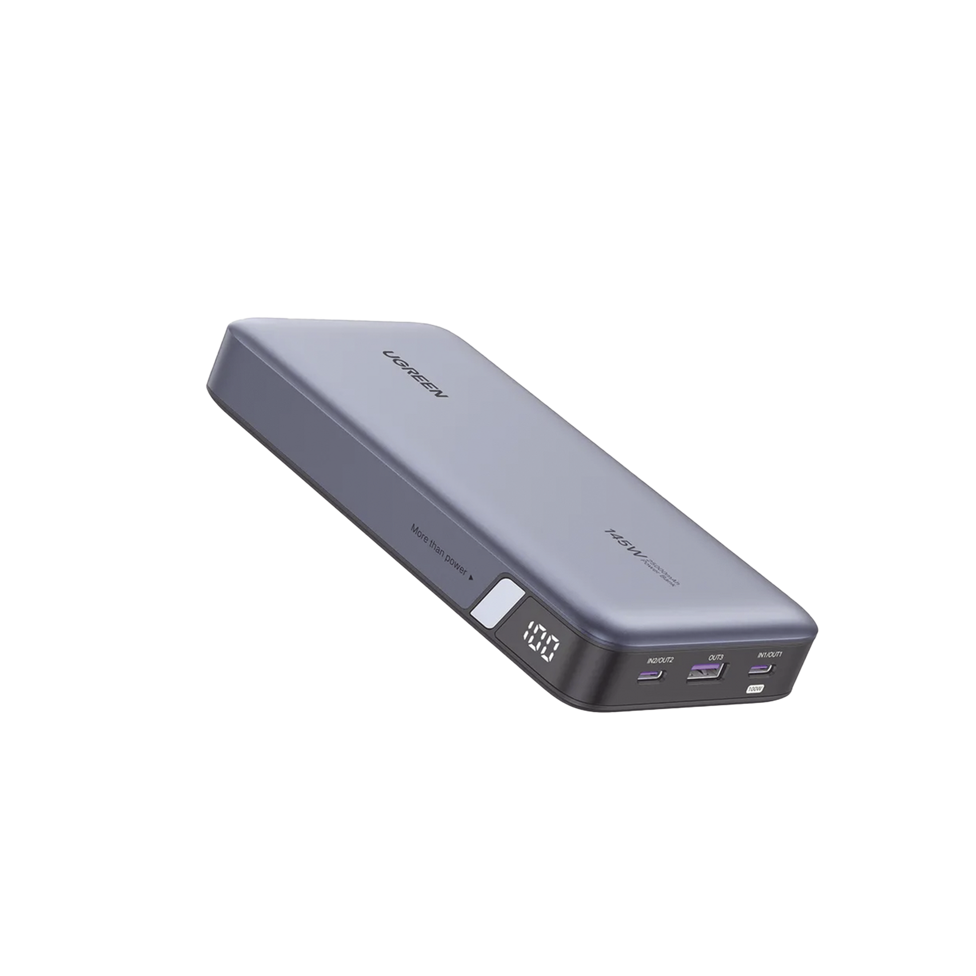 POWER BANK DE 25000MAH | 3 SALIDAS 145W MAX. | USB-A + 2 USB-C | PD 3.0, QC3.0 | FCP | SCP | PANTALLA INTELIGENTE | CARCASA IGNIFUGA | COLOR GRIS | INCLUYE CABLE USB DE 50CM | CARGA TU LAPTOP DE MANERA SEGURA.-Accesorios Generales-UGREEN-Bsai Seguridad & Controles