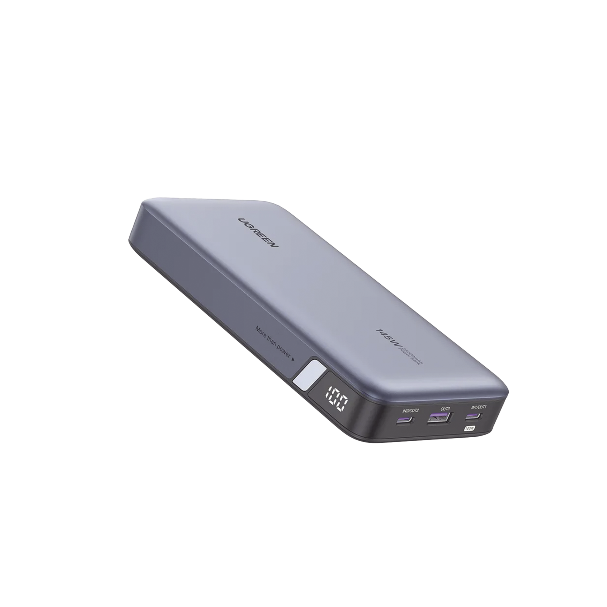 POWER BANK DE 25000MAH | 3 SALIDAS 145W MAX. | USB-A + 2 USB-C | PD 3.0, QC3.0 | FCP | SCP | PANTALLA INTELIGENTE | CARCASA IGNIFUGA | COLOR GRIS | INCLUYE CABLE USB DE 50CM | CARGA TU LAPTOP DE MANERA SEGURA.-Accesorios Generales-UGREEN-Bsai Seguridad & Controles