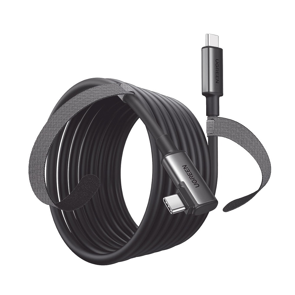 CABLE USB-C A USB-C (CABLE LINK) | 5 METROS (16 PIES) | TRANSFERENCIA DE ALTA VELOCIDAD | CARGA RÁPIDA | UN EXTREMO ANGULADO | CAJA DE ALUMINIO | NYLON TRENZADO.-Accesorios Generales-UGREEN-Bsai Seguridad & Controles