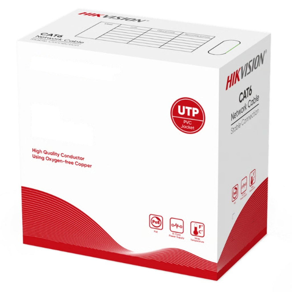BOBINA DE CABLE CAT 6 / 305 M (1000 PIES) / 100% COBRE / 24 AWG / 250 MHZ / PVC / INTERIOR