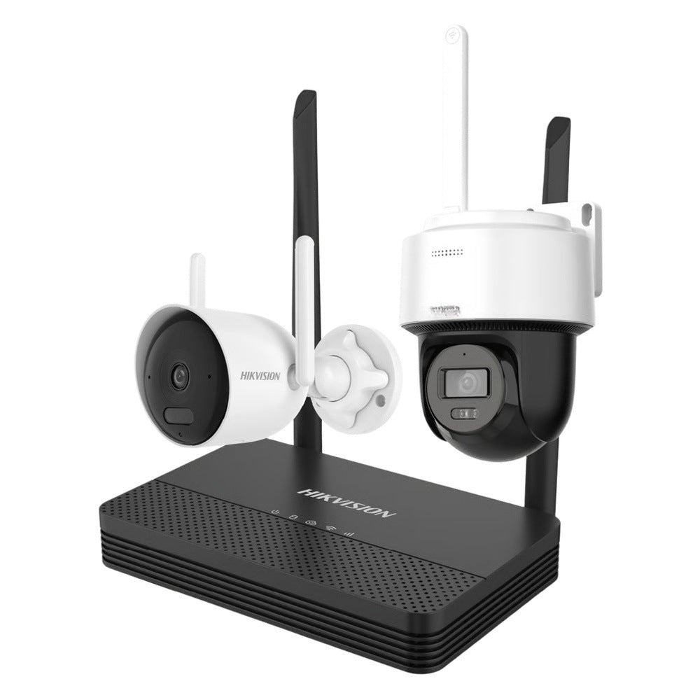 KIT DE VIDEOVIGILANCIA IP INALÁMBRICO / 4 MEGAPIXEL / NVS 4 CANALES / 2 CÁMARAS WI-FI / DUAL LIGHT / AUDIO BIDIRECCIONAL / IP66 / MICRO SD 512 GB