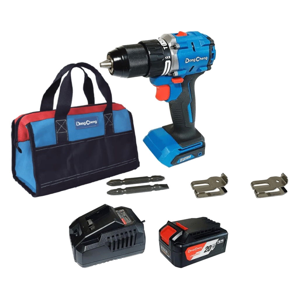KIT TALADRO PERCUTOR Y ATORNILLADOR DE IMPACTO / 20V / MOTOR BRUSHLESS / 2 BATERÍAS 4.0AH LI-ION / CARGADOR RÁPIDO / BOLSA DE TRANSPORTE