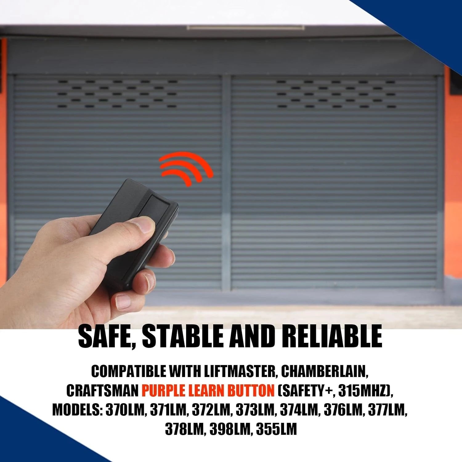 Kingdder 3 Controles Remotos Para Abrir Puertas De Garaje De 371LM/ 950CD Compatible Con Liftmaster Chamberlain Abridores De Puerta De Garaje Con Botón Morado Seguridad + 315 MHz-Acceso Vehicular-Chamberlain-Bsai Seguridad & Controles