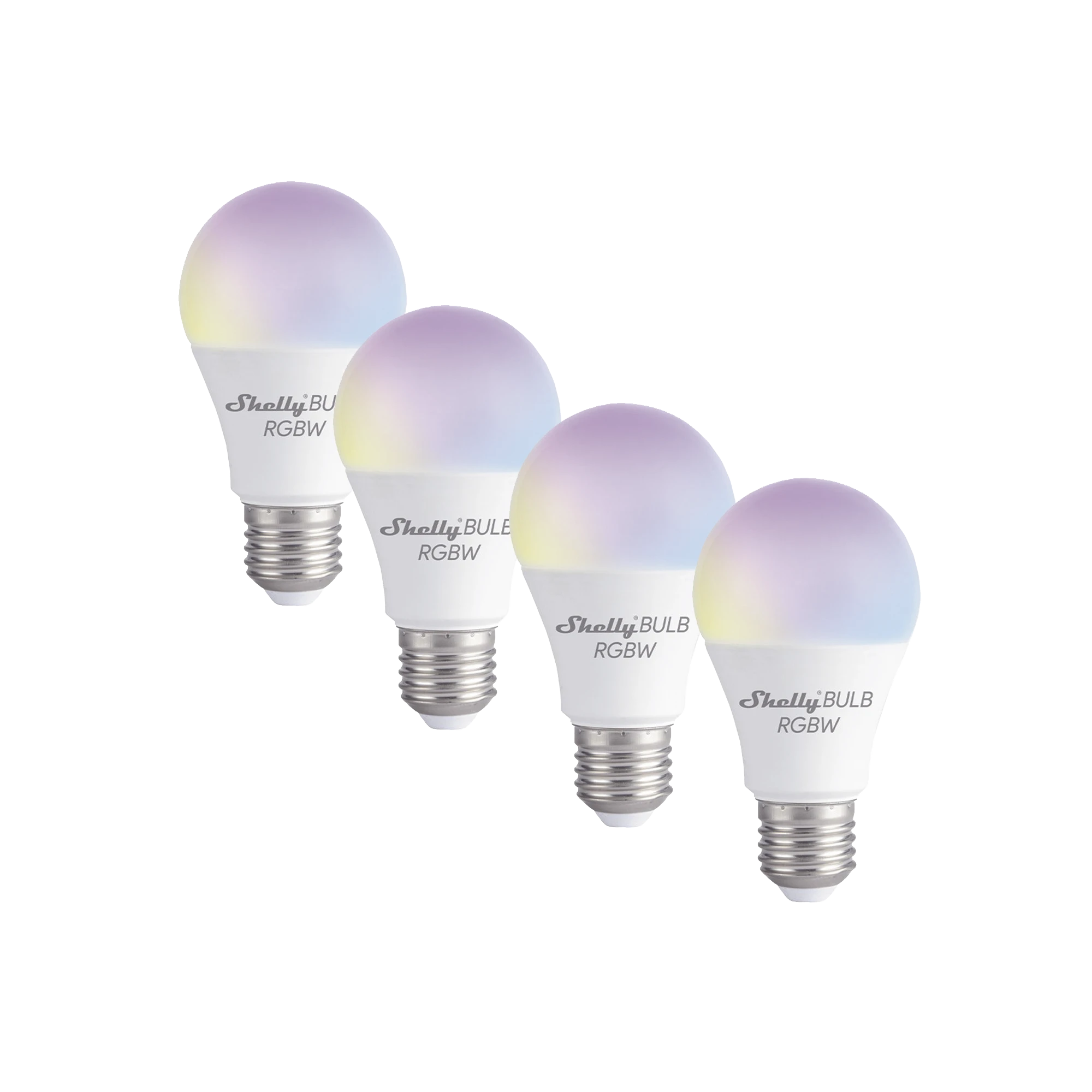 KIT DE 4 / FOCO TIPO INTELIGENTE CON SEÑAL INALÁMBRICA WIFI / MULTI COLOR RGBW/ USO DE APP SHELLY/ AC 100-240V-Iluminación-SHELLY-Bsai Seguridad & Controles