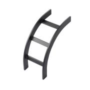 ACCESORIO DE ESCALERILLA CURVA VERTICAL (BAJADA) EXTERIOR, 12 IN DE ANCHO, DE ACERO, COLOR NEGRO-Charola-HOFFMAN-Bsai Seguridad & Controles