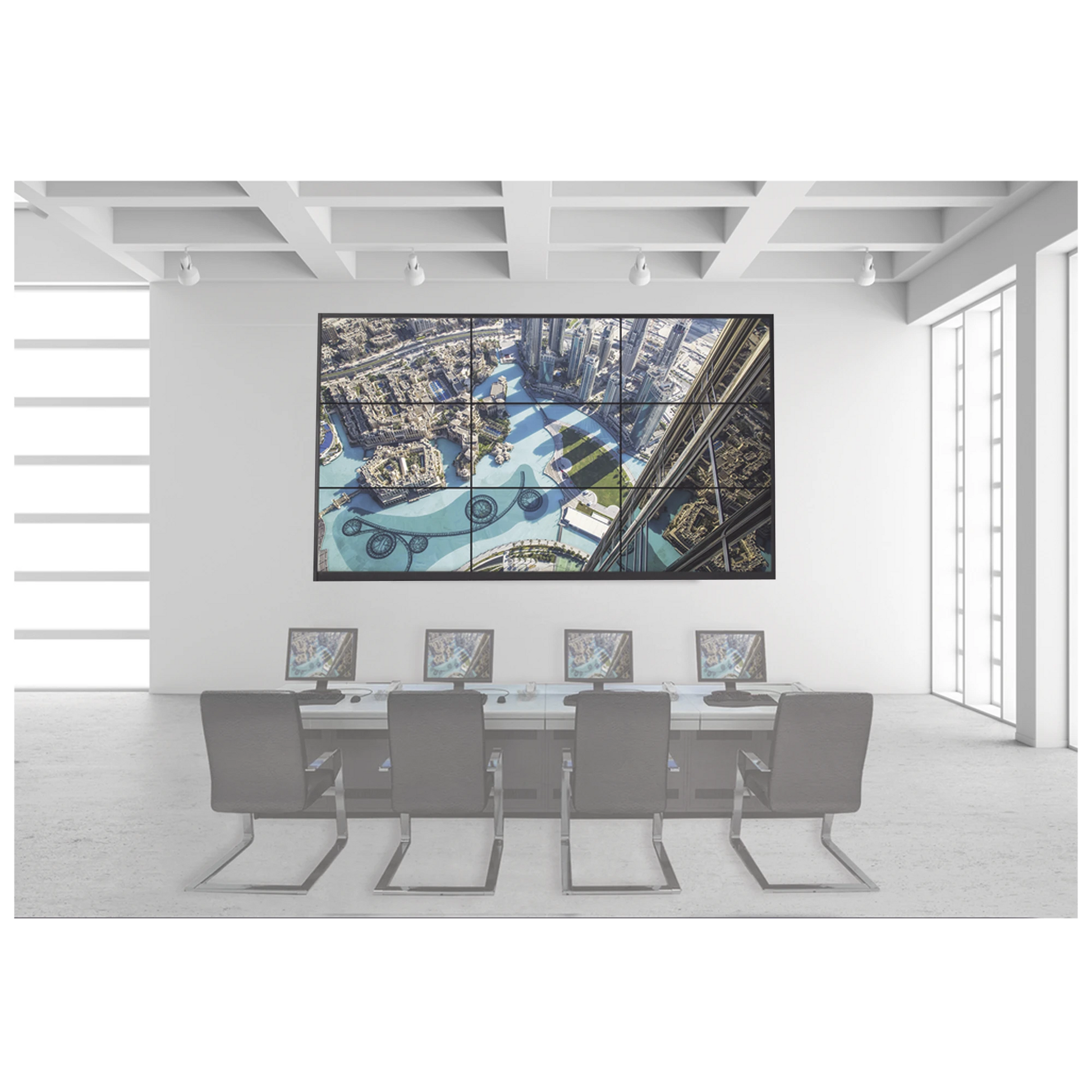 KIT VIDEOWALL 3X3 / INCLUYE 9 PANTALLAS DE 55" / DECODER / BASES DE PARED / ACCESORIOS DE INSTALACIÓN-Monitores Pantallas y Mobiliario-HIKVISION-Bsai Seguridad & Controles