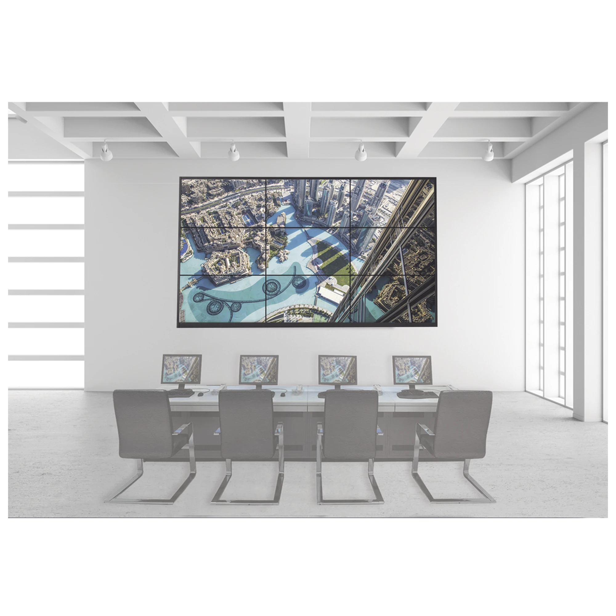 KIT VIDEOWALL 3X3 / INCLUYE 9 PANTALLAS DE 55" / DECODER / BASES DE PARED / ACCESORIOS DE INSTALACIÓN-Monitores Pantallas y Mobiliario-HIKVISION-Bsai Seguridad & Controles