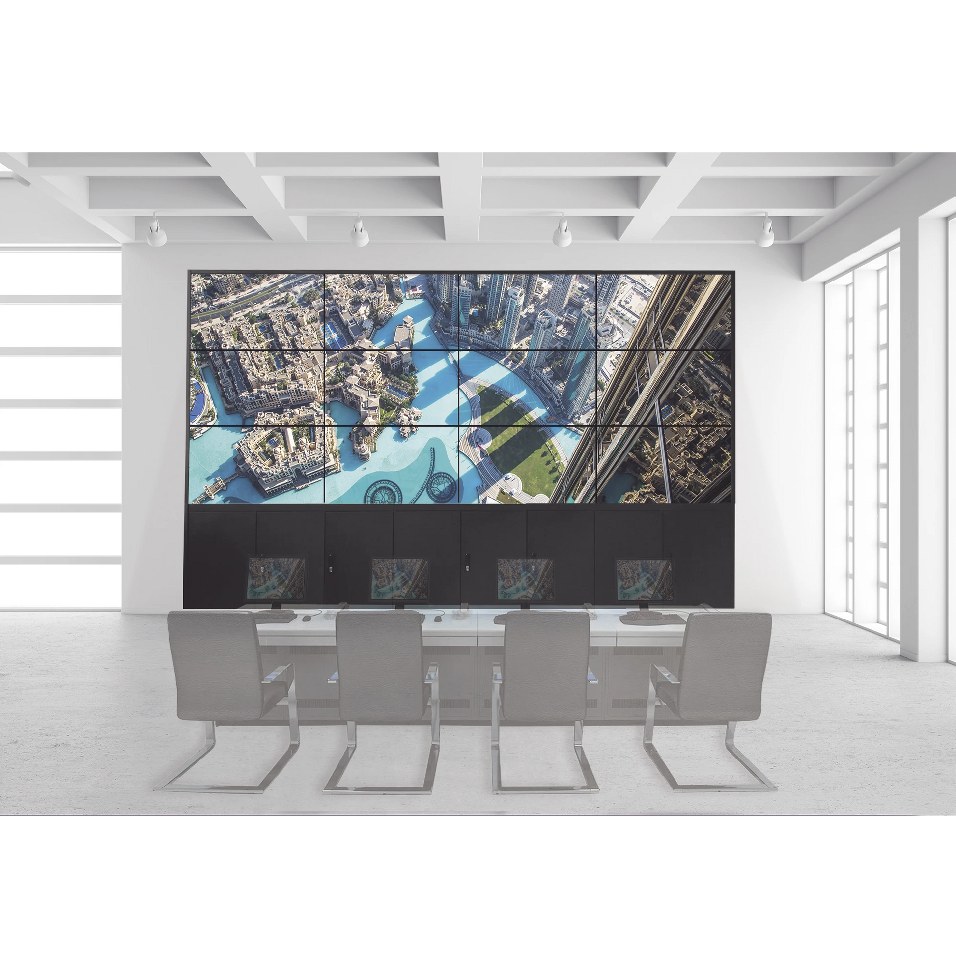 KIT VIDEOWALL 4X3 / INCLUYE 12 PANTALLAS DE 55" / DECODER / BASE DE PISO / ACCESORIOS DE INSTALACIÓN-Monitores Pantallas y Mobiliario-HIKVISION-Bsai Seguridad & Controles