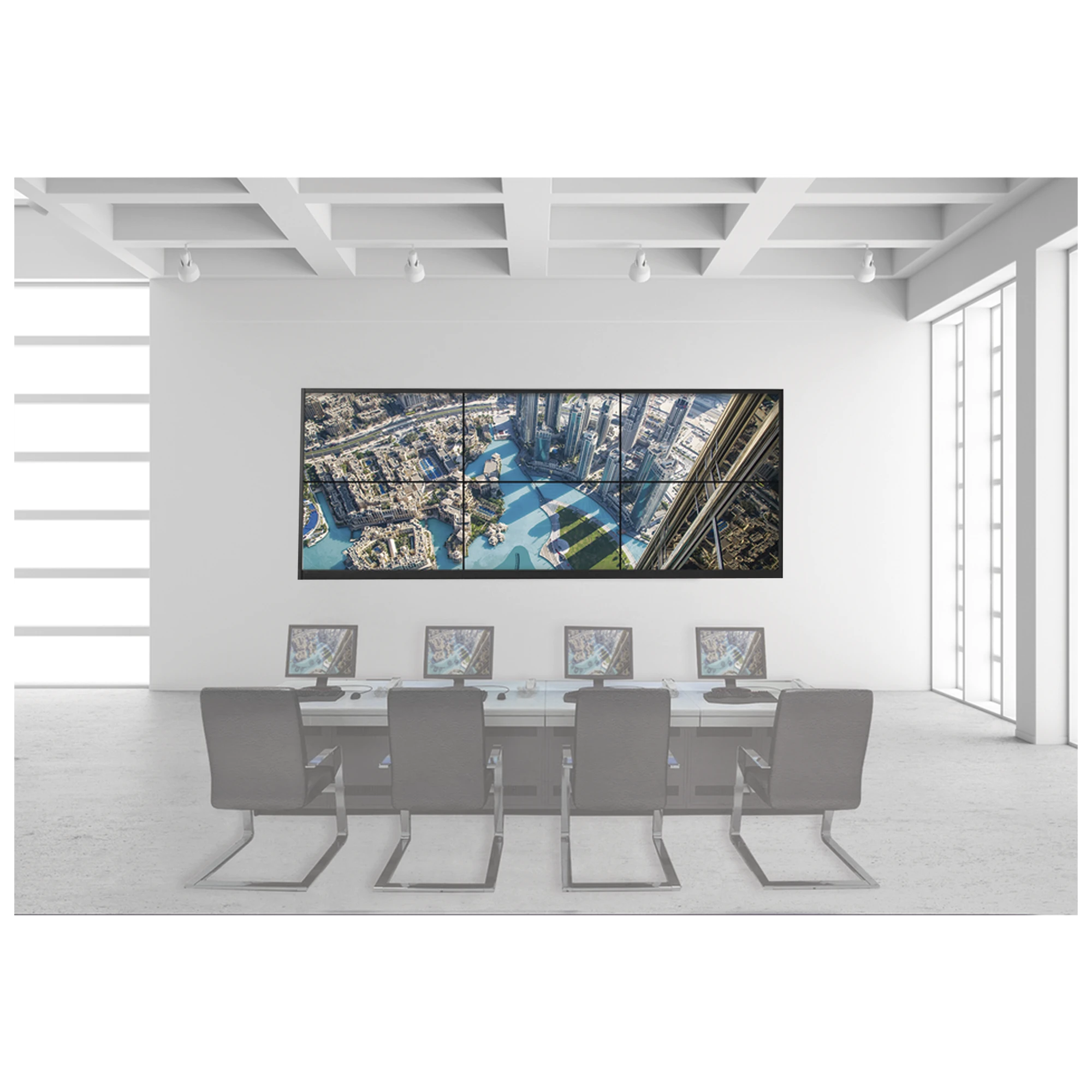 KIT VIDEOWALL 3X2 / INCLUYE 6 PANTALLAS DE 55" / DECODER / BASES DE PARED / ACCESORIOS DE INSTALACIÓN-Monitores Pantallas y Mobiliario-HIKVISION-Bsai Seguridad & Controles