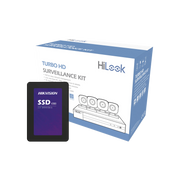 KIT TURBOHD 1080P + SSD DE 1 TB (1024 GB) / DVR 4 CANALES / 4 CÁMARAS BALA DE METAL / FUENTE DE PODER / ACCESORIOS DE INSTALACIÓN-Kits- Sistemas Completos-HILOOK BY HIKVISION-Bsai Seguridad & Controles