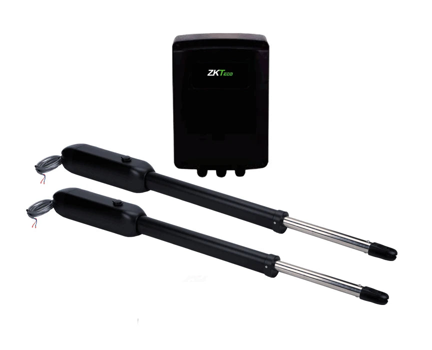 ZKSW400DC - KIT DE PISTONES ALUMINIO ANTIOXIDANTE / PARA PUERTAS ABATIBLES CON DOBLE SERVICIO / SOPORTA 400 KG POR PUERTA / FÁCIL INSTALACIÓN / NO REQUIERE TRABAJOS DE SOLDADURA ADICIONALES / ACCESORIOS DE MONTAJE INCLUIDOS-Motores Para Portones-ZKTECO-Bsai Seguridad & Controles