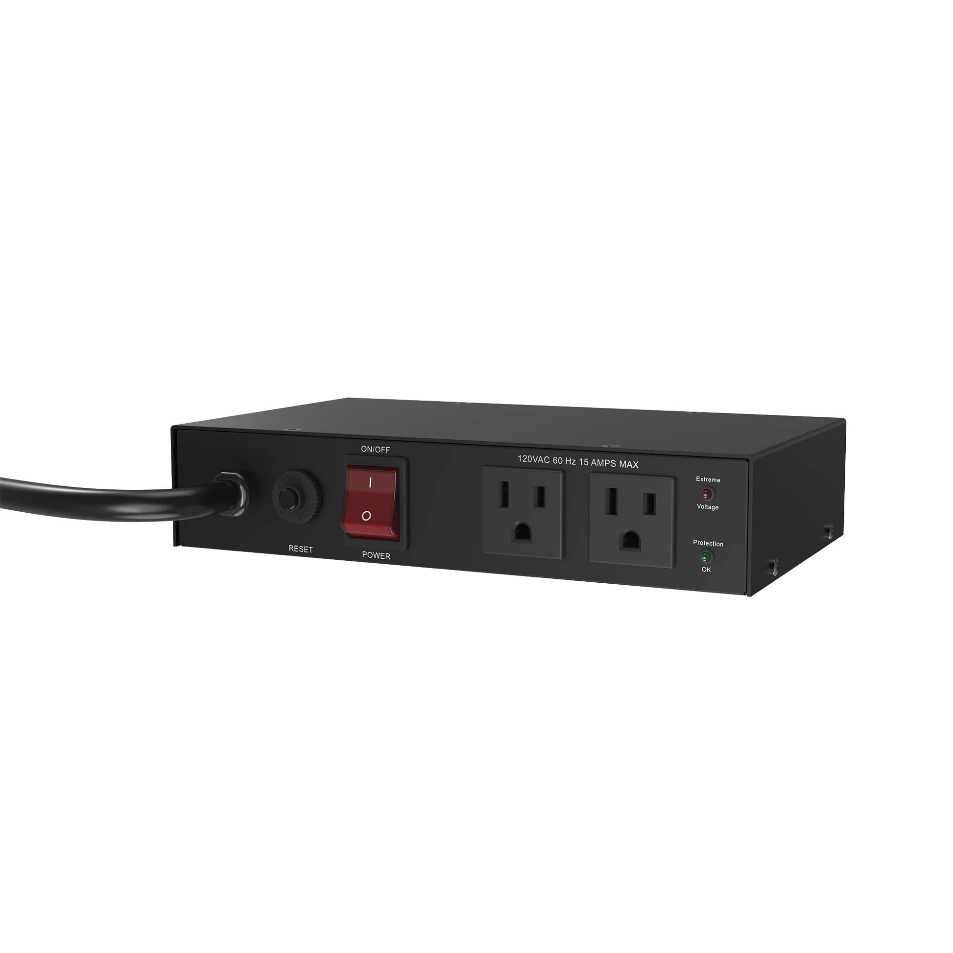 ACONDICIONADOR DE VOLTAJE / ENTRADA 120 VCA / 2 SALIDAS @ 120 VCA NEMA 5-15R / 1,800 W / 15 A / SUPRESIÓN DE PICOS / REGULADOR DE VOLTAJE.-Calidad de la Energía-EPCOM POWERLINE-Bsai Seguridad & Controles