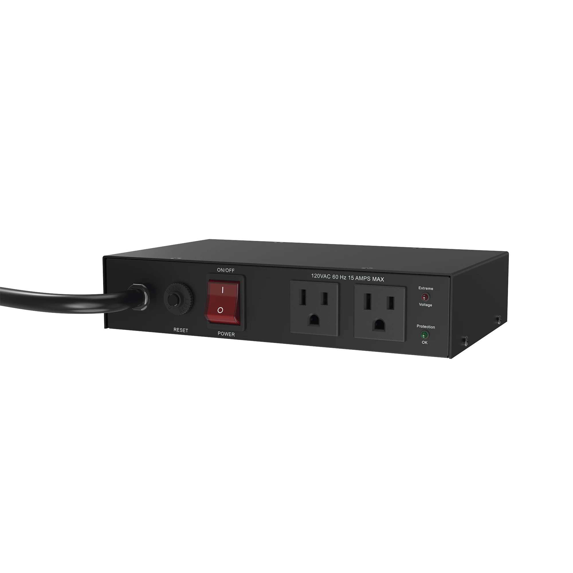 ACONDICIONADOR DE VOLTAJE / ENTRADA 120 VCA / 2 SALIDAS @ 120 VCA NEMA 5-15R / 1,800 W / 15 A / SUPRESIÓN DE PICOS / REGULADOR DE VOLTAJE.-Calidad de la Energía-EPCOM POWERLINE-Bsai Seguridad & Controles