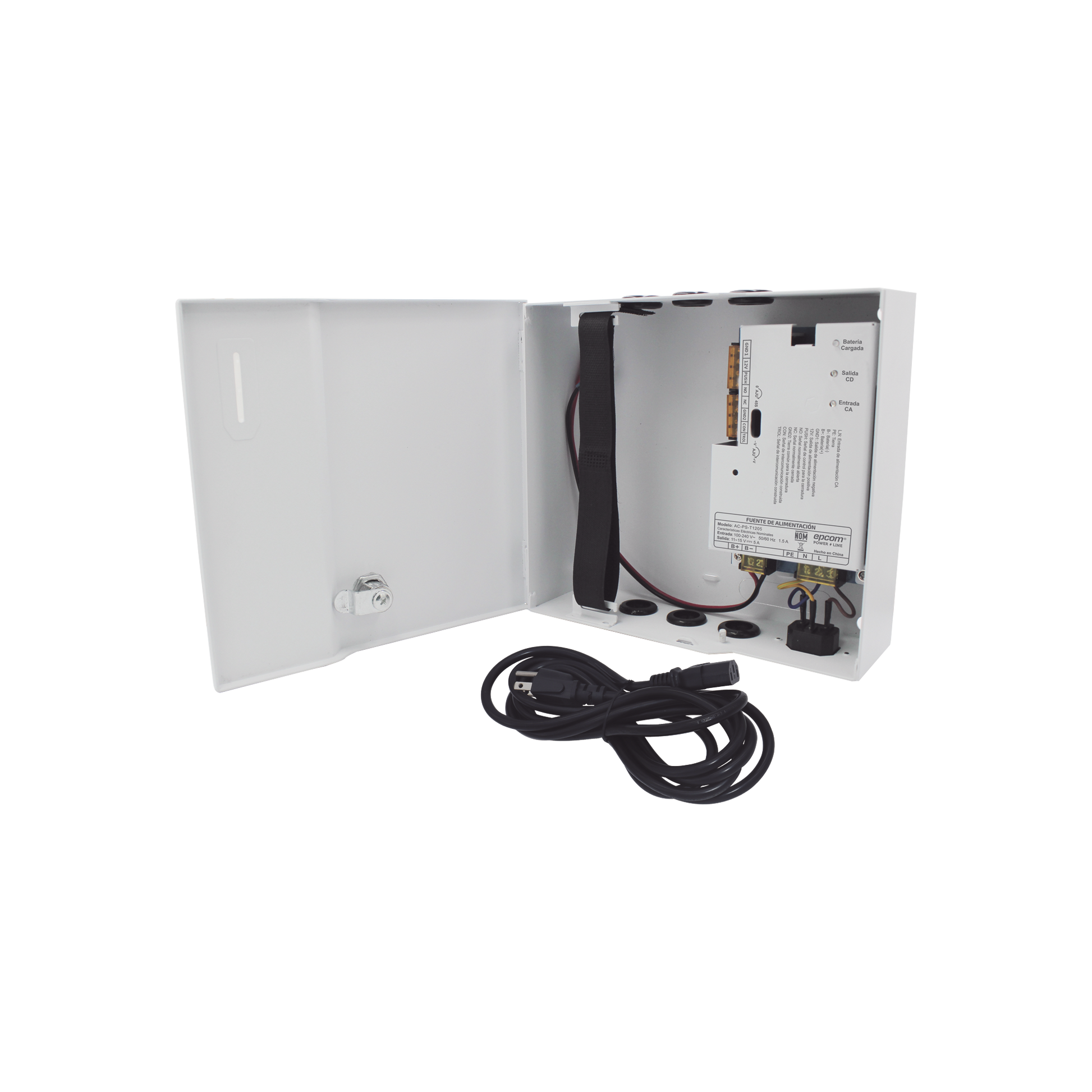 FUENTE DE ALIMENTACIÓN / 1 SALIDA 11-15 VCC / 5 A / TEMPORIZADOR INTEGRADO / CON CAPACIDAD DE BATERÍA DE RESPALDO / REQUIERE BATERÍA / APLICACIONES EN SISTEMAS DE CONTROL DE ACCESO-Fuentes de Poder-EPCOM POWERLINE-Bsai Seguridad & Controles